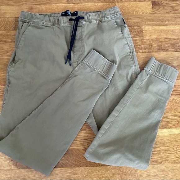 Hollister Pants Mens Size Medium Tall Jogger Advanced Stretch Beige Tan Khaki - Picture 5 of 11